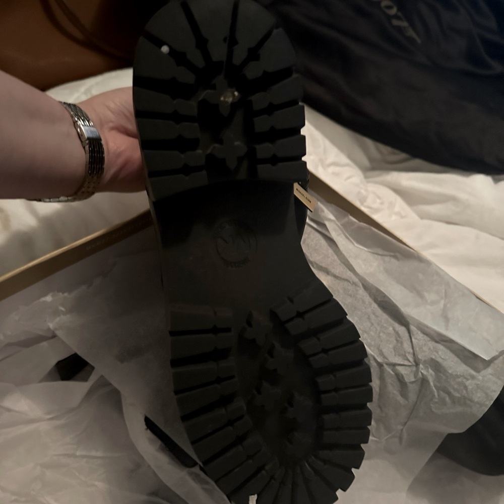 MK women’s size 9 combat boots. Basically new. Got ill and never wore them again